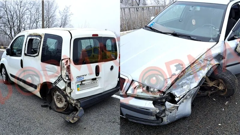 Поблизу Коломиї сталась ДТП: водій Fiat Fiorino протаранив інше авто через ожеледицю
