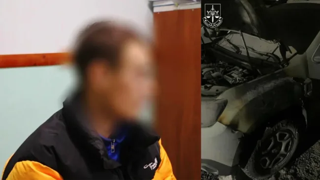Затриманий хлопець, який підпалив автівку