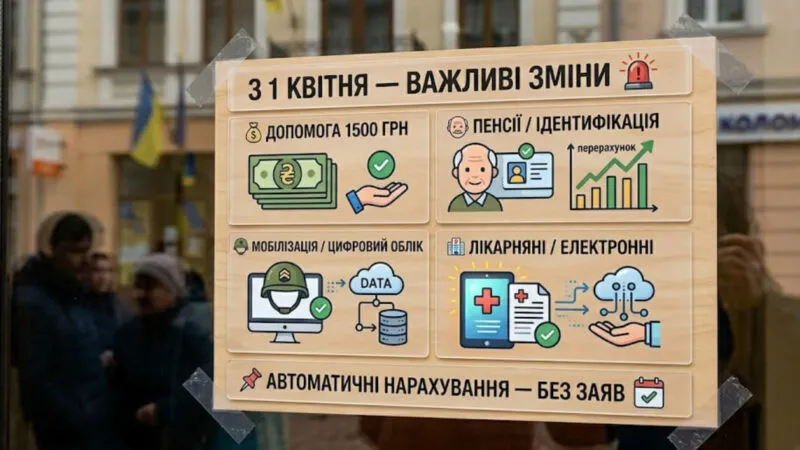 Пенсії, виплати та мобілізація: що кардинально зміниться для коломиян із 1 квітня