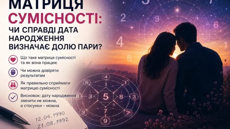 Матриця сумісності: чи справді дата народження визначає долю пари? 