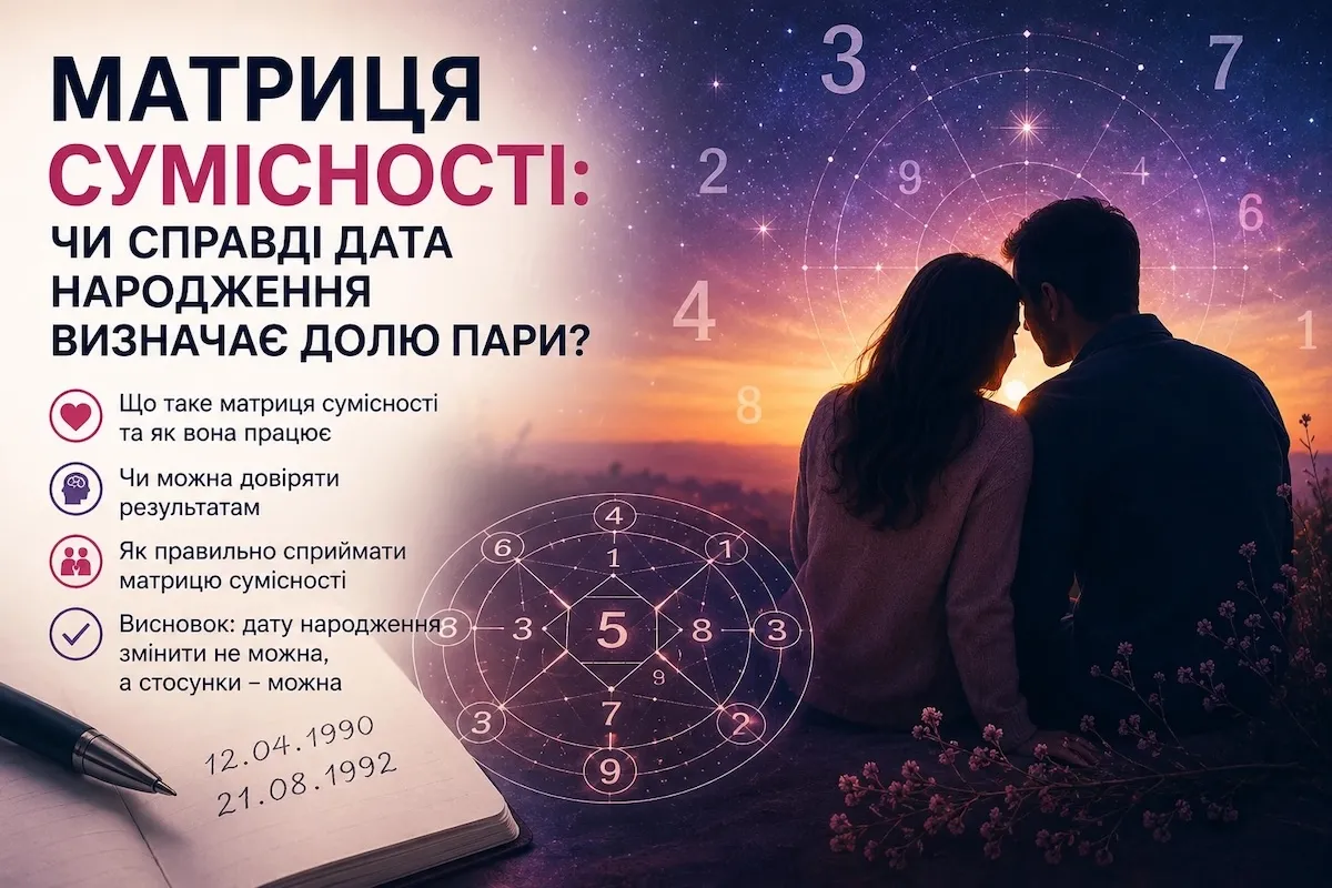 Матриця сумісності: чи справді дата народження визначає долю пари? 