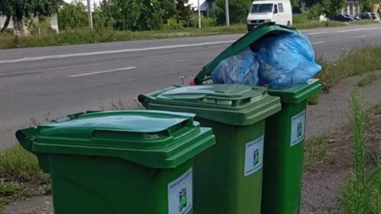 Сміттєві баки гниють біля дороги: половину Шепарівців на Коломийщині лишили без вивезення відходів