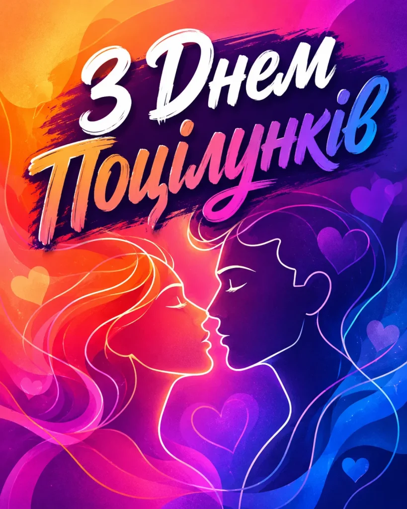 Привітання з Днем поцілунків 6 липня 2026: для коханого, подруги, чоловіка і дружини — з картинками