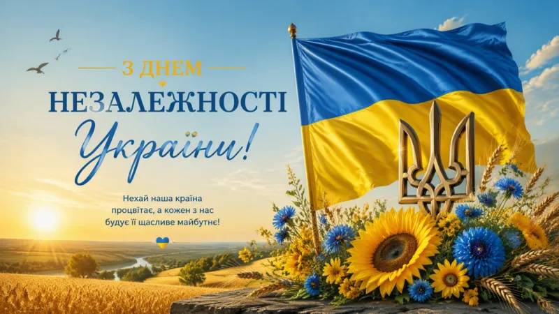 Привітання з Днем Незалежності України 2026: листівки, картинки та слова на всі випадки