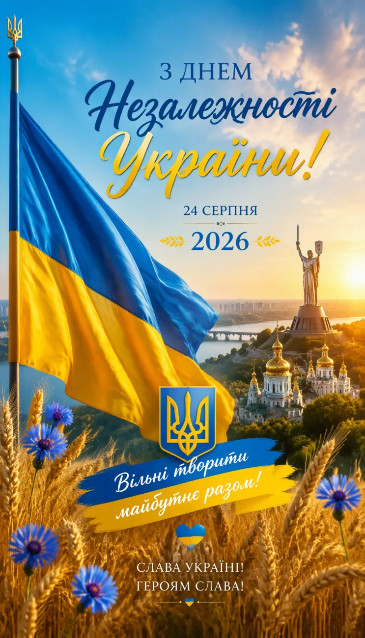 З Днем Незалежності України 2026: лисЗ Днем Незалежності України 2026: листівки, картинки та привітання на всі випадкитівки, картинки та привітання на всі випадки