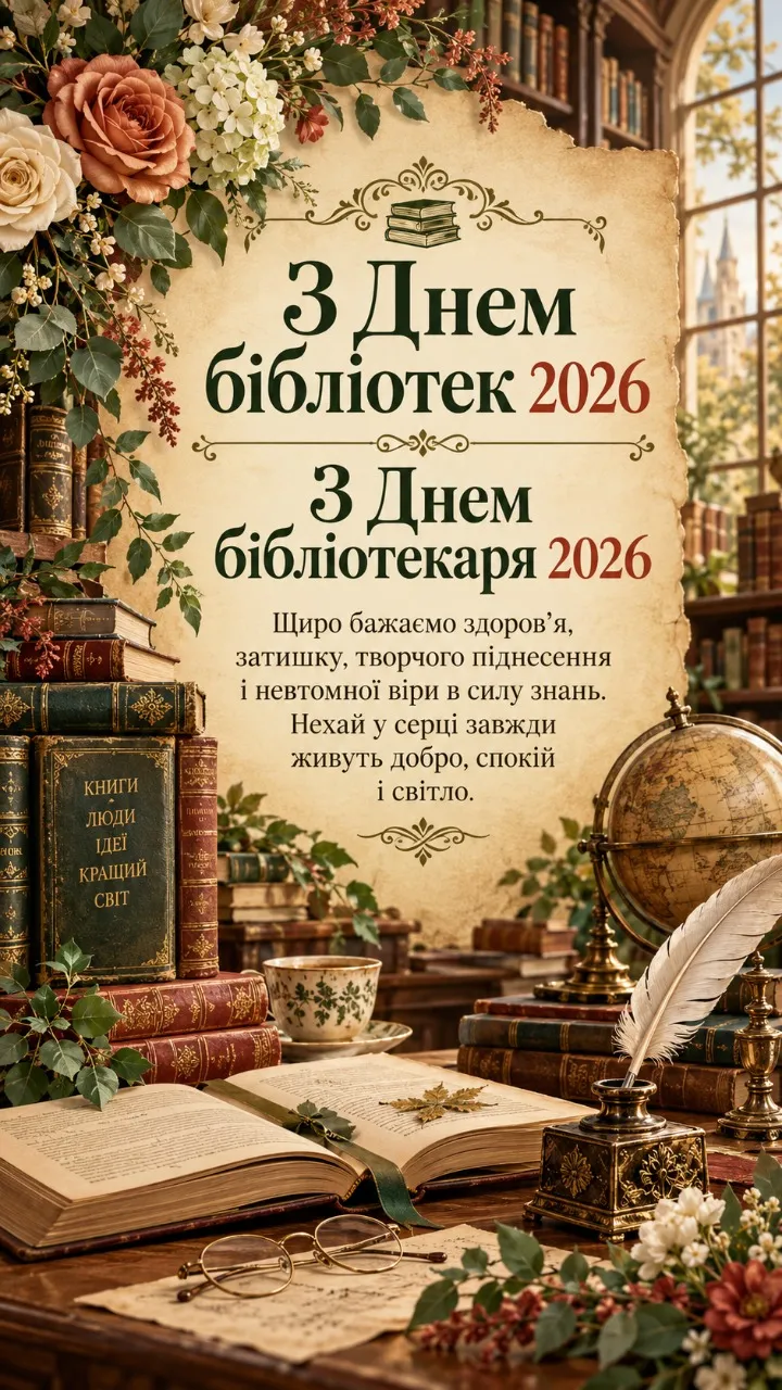 30 вересня — Всеукраїнський день бібліотек: привітання бібліотекарю у прозі, короткі вітання та картинки