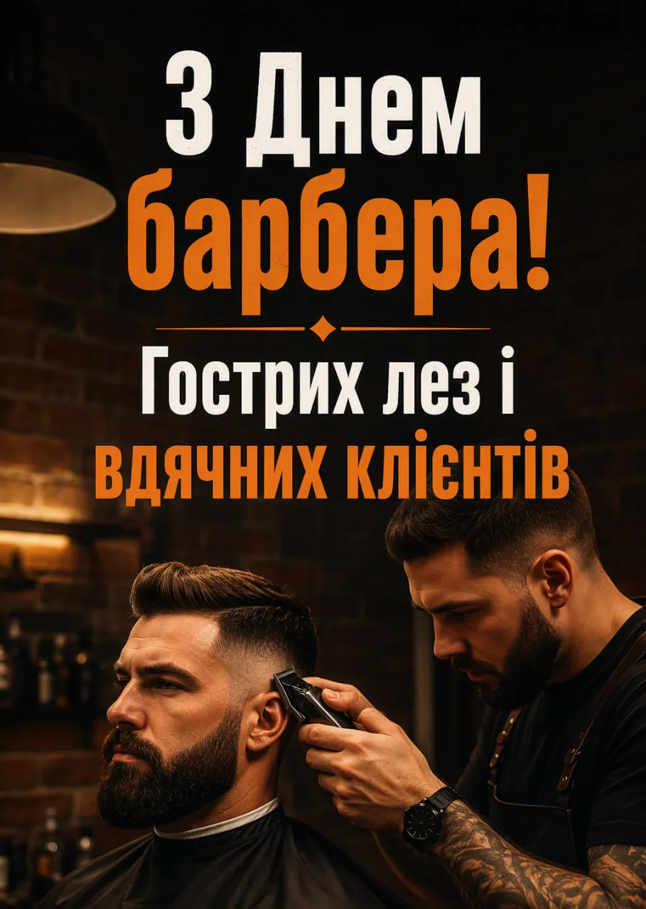 З Днем барбера 2026: привітання своїми словами, короткі та прикольні вітання